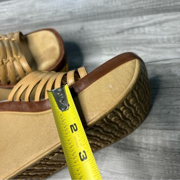 VINTAGE 90s Y2K Platform Chucky Wedge Sandals Shoes Size 8 - Picture 12 of 13